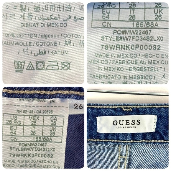 GUESS Los Angeles Mom Shorts Logo 5 Pocket High Rise Waist - Picture 9 of 9